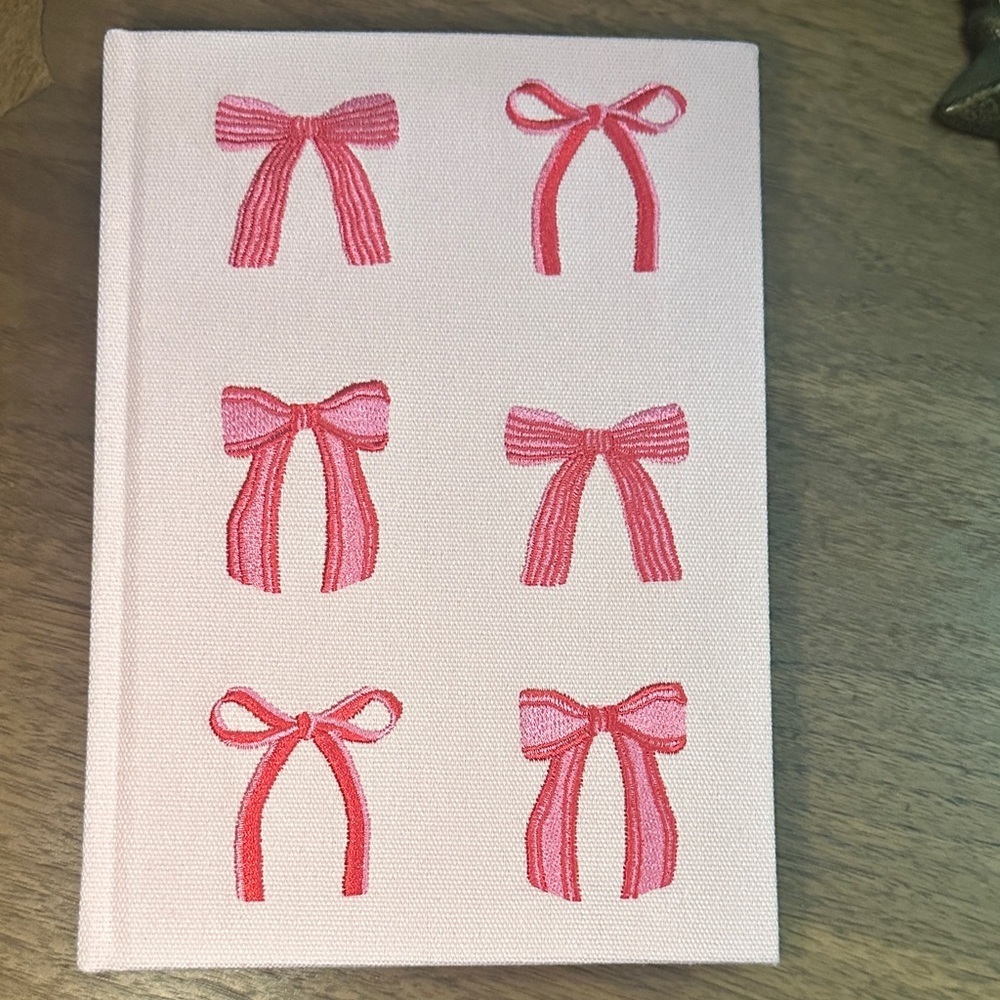 Lady Jayne pink bow cloth journal book